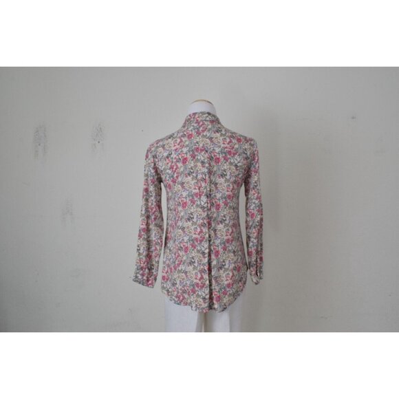 Big Dart Floral Button Down Long Sleeve Shirt UK 10 EU 38 - Picture 5 of 12